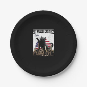 Funny Cat Spy Balloon Paper Plate