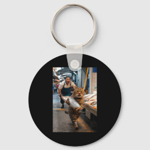 Funny Cat Stealing Fi-shirt  Key Ring