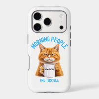 Funny Cat Sticker - Morning People Are Terrible