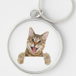 Funny cat T-Shirt Key Ring