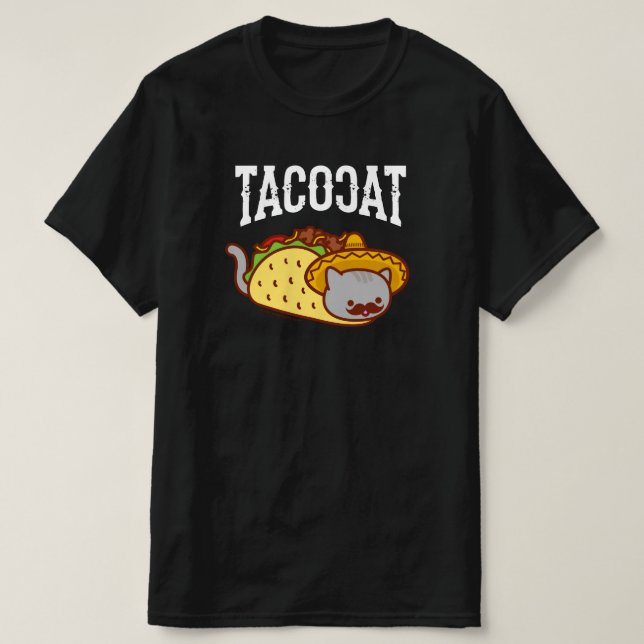 Funny Cat T-Shirt - Mexican TACO CAT (Design Front)