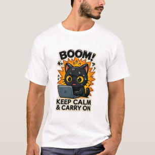 Funny Cat T-Shirt Retro Cat Meme Tee Humourous Cat