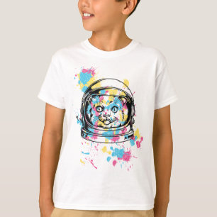 Funny Cat T Shirt Space Cat Alien Kitten Astronaut