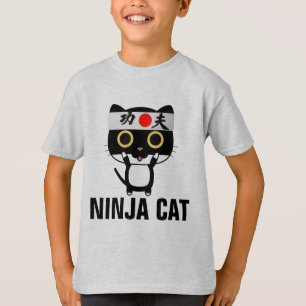 Funny cat T-shirts for boys kids NINJA CAT