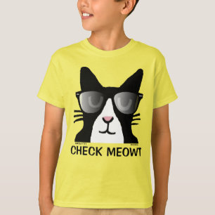 Funny Cat t-shirts for kids, CHECK MEOWT