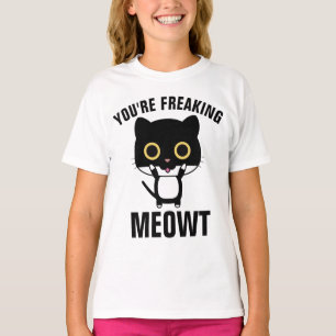 Funny Cat T-shirts for kids, FREAKING MEOWT