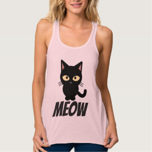 Funny Cat T-shirts, MEOW Singlet