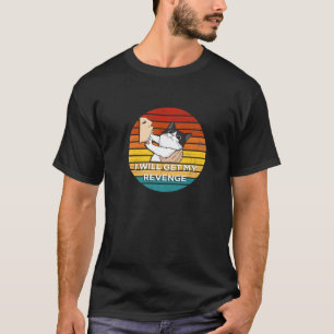 Funny Cat Tee Women Evil Cat Tee Men Sunset Retro