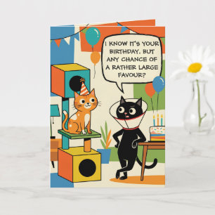 Funny Cat Themed Birthday Card