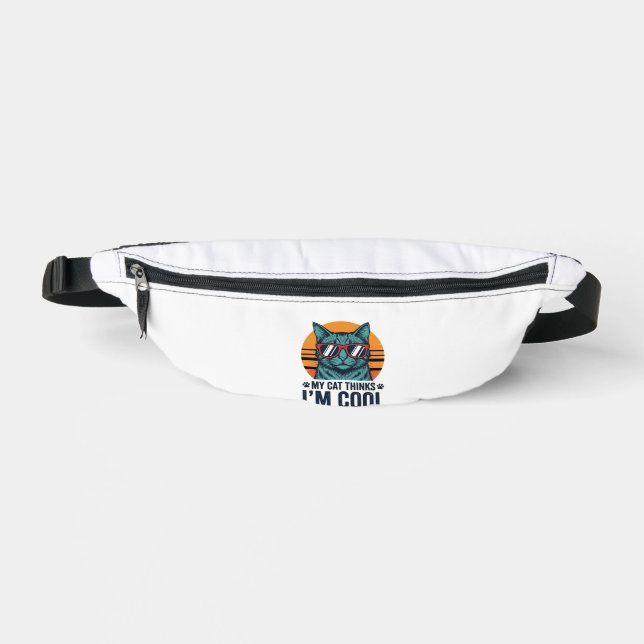 Funny Cat Thinks Im Cool Vintage Bum Bags (Front)