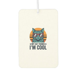 Funny Cat Thinks Im Cool Vintage Car Air Freshener