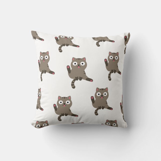 Funny Cat Throw Pillow (Front)