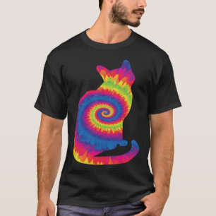 Funny Cat Tie Dye Rainbow Hippie Costume Hippy The T-Shirt