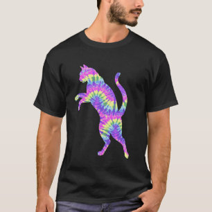 Funny Cat Tie Dye Rainbow Hippie Costume Hippy The T-Shirt