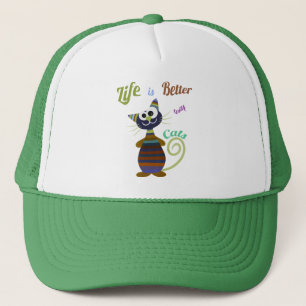 Funny cat trucker hat
