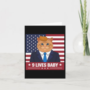 Funny Cat Trump 9 Lives Baby Funny Vote For Trump Card