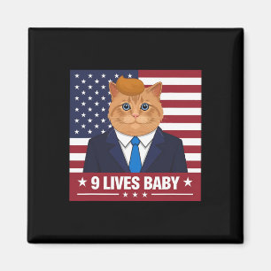 Funny Cat Trump 9 Lives By Funny Vote For Trump Ca Magnet