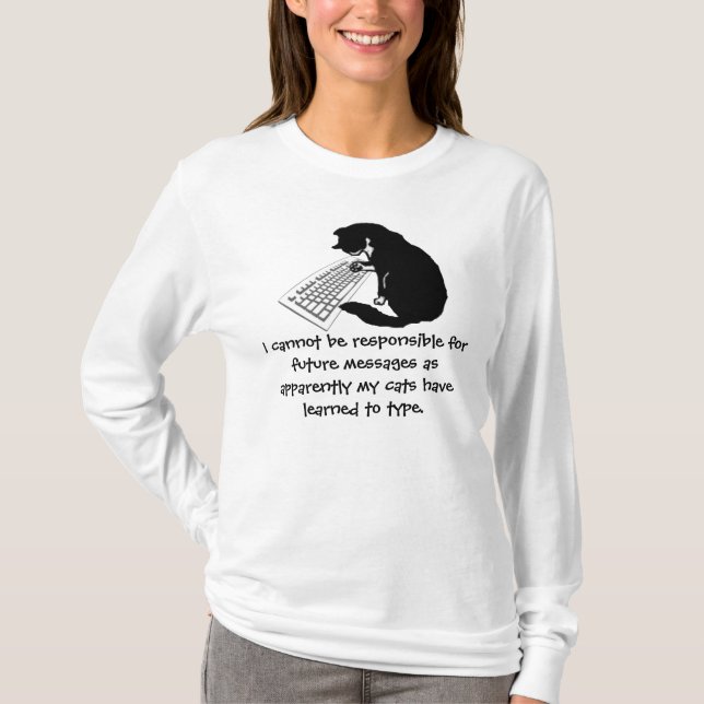 Funny Cat Typing Shirt (Front)