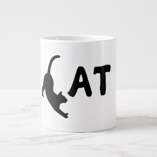 Funny Cat typography design Large Coffee Mug