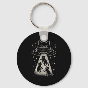 Funny Cat Ufo Cute Kitty Space Spaceship Alien Aes Key Ring