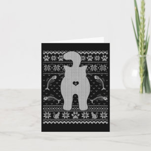 Funny Cat Ugly Christmas Sweater Family Matching X Card