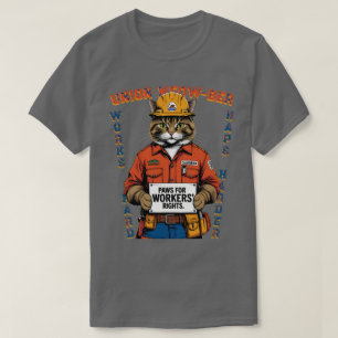 Funny Cat Union Member Labour Day from California T-Shirt