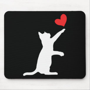Funny Cat Valentine Cute Heart Cat Lover Valentine Mouse Pad