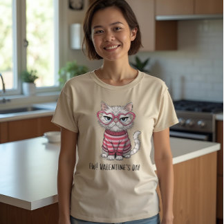 Funny Cat Valentine  T-Shirt