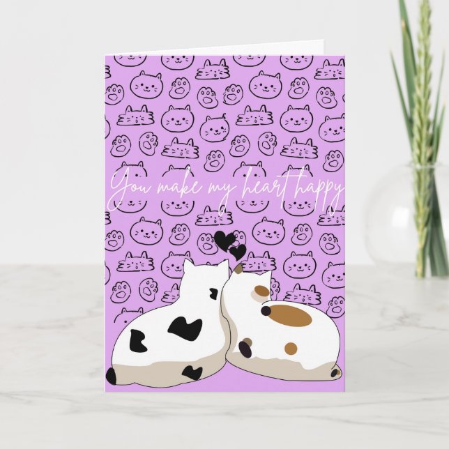 Funny Cat valentine's day cards (Front)