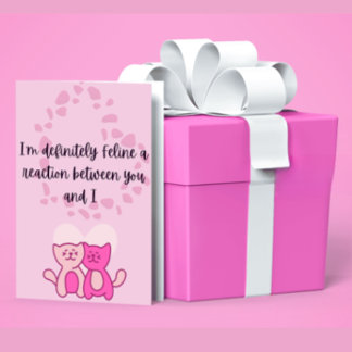  Funny Cat Valentine's Day Folded Holiday Card 