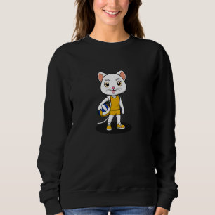 Funny Cat Volleyball Player Hobby Sports Sweatshirt