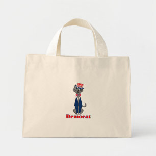 Funny Cat Vote Democat Politics Mini Tote Bag