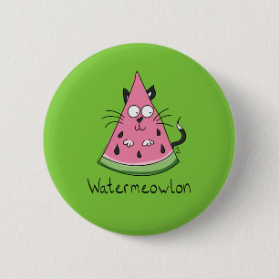 Funny Cat Watermelon Cute Kids 6 Cm Round Badge