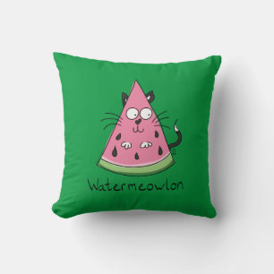 Funny Cat Watermelon Cute Kids Cushion