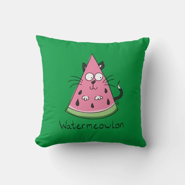 Funny Cat Watermelon Cute Kids Cushion (Front)