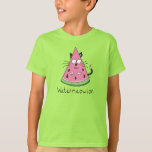 Funny Cat Watermelon Cute Kids T-Shirt<br><div class="desc">This adorable watermeowlon is here to say hello!  Perfect for a cat lover or watermelon fan or just a friend that likes to stay healthy,  eat fruit and laugh with their kitty cat!</div>