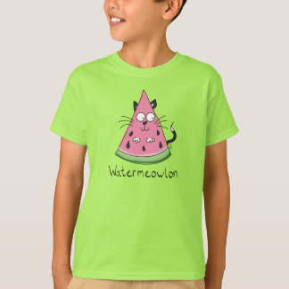 Funny Cat Watermelon Cute Kids T-Shirt
