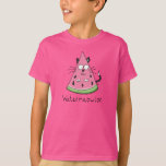 Funny Cat Watermelon Cute Kids T-Shirt<br><div class="desc">This adorable watermeowlon is here to say hello!  Perfect for a cat lover or watermelon fan or just a friend that likes to stay healthy,  eat fruit and laugh with their kitty cat!</div>