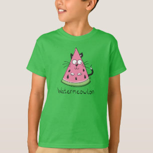 Funny Cat Watermelon Cute Kids T-Shirt