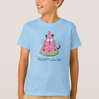 Funny Cat Watermelon Cute Kids