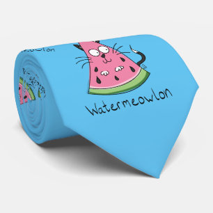 Funny Cat Watermelon Cute Kids Tie