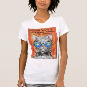 Funny Cat Wearing Fish Glasses Womens T-shirt