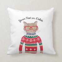 Funny Cat Wearing Glasses, Ugly Christmas Sweater