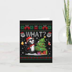 Funny Cat What Black Cat Christmas Tree Ugly Xmas  Card