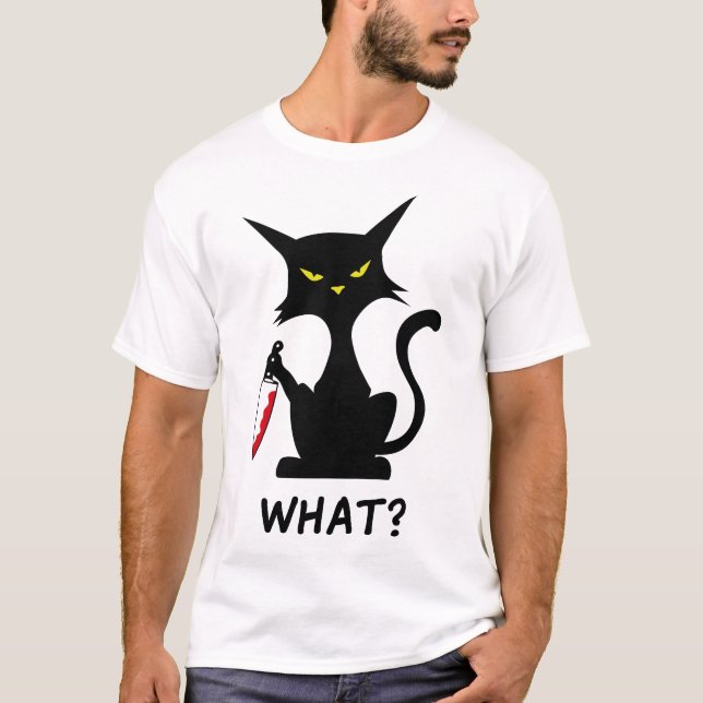 Funny cat what T-Shirt (Front)