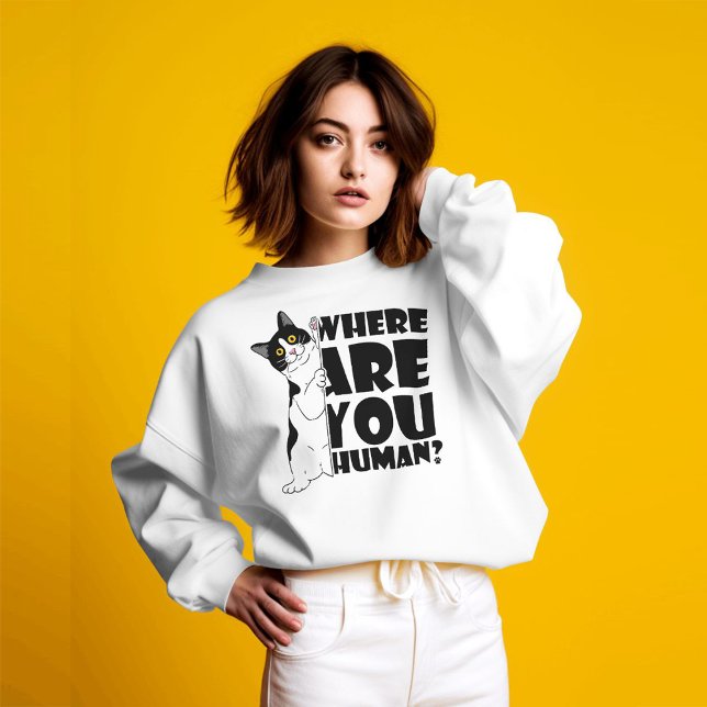 Funny cat: Where Are You, Human? T-Shirt (Creator Uploaded)