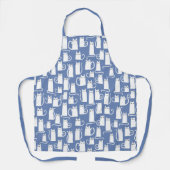 Funny Cat White Blue Apron (Front)