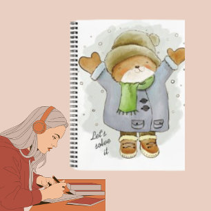 Funny Cat Winter Snowfall Trending Comic Kitten Notebook
