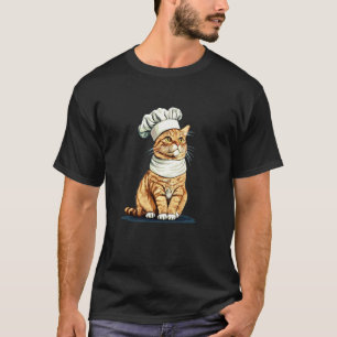 Funny Cat with Cook Hat Costume for Man and Woman T-Shirt