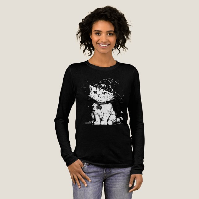 Funny Cat with Hat Graphic Tee (Full Front)